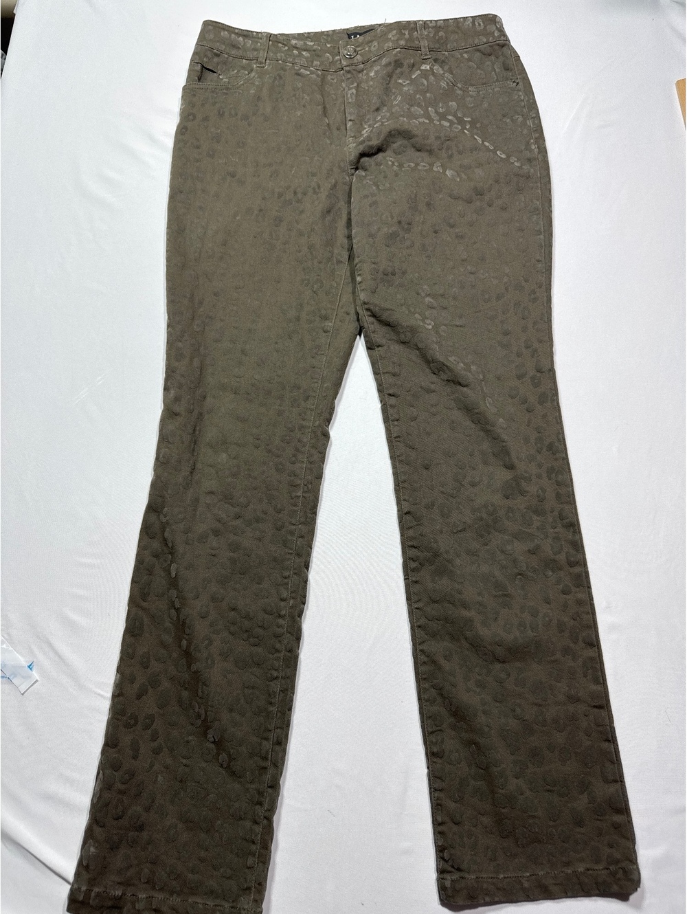 Tribal Leopard Print Textured Pants - Size 10, Earthy Chic!